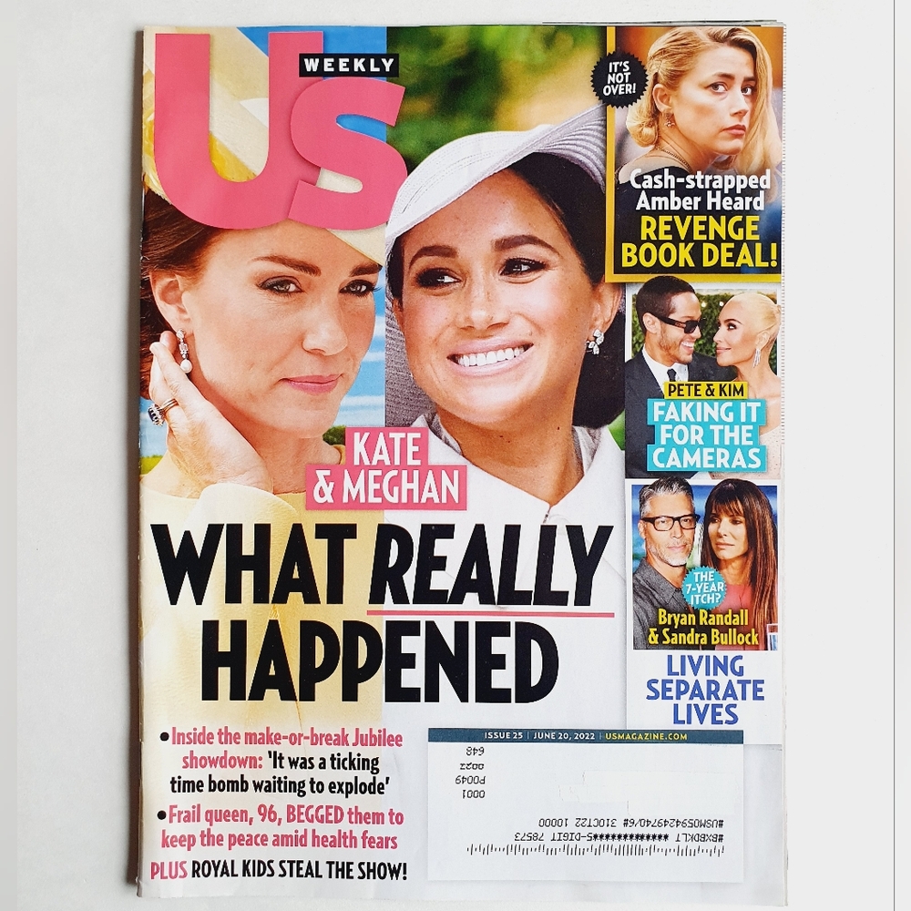 Us Weekly Magazine June 20, 2022 Kate Middleton & Meghan Markle - Amber Heard.